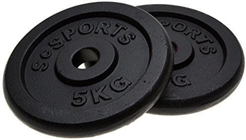 ScSPORTS 10000083 zestaw obciążeń olimpijskich z żeliwa, 2 x 5 kg, otwór 30/31 mm 10000083