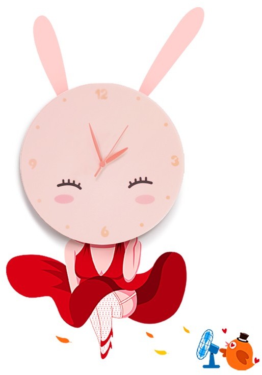 Milagro Kinkiet zegar dziecięcy BUNNY LED CLOCK zegar-bunny