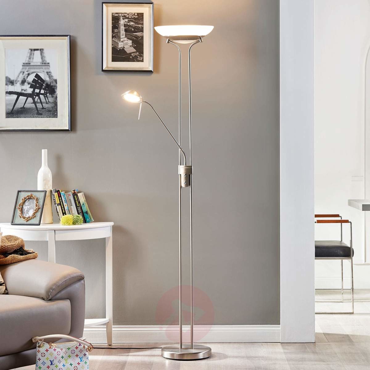 Lampenwelt Lampa ośw. sufit LED Yveta z lampką do czytania