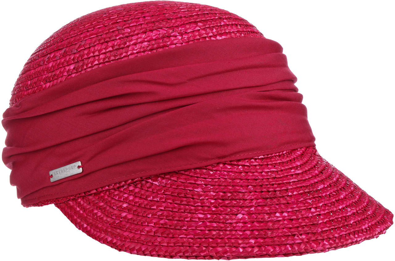 Seeberger Czapka z Daszkiem Słomiana Grace by czerwony, One Size