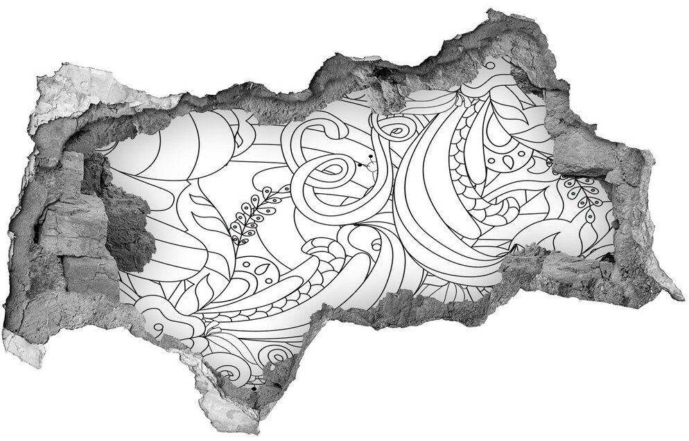 Wallmuralia.pl Naklejka 3D dziura na ścianę Ornamenty