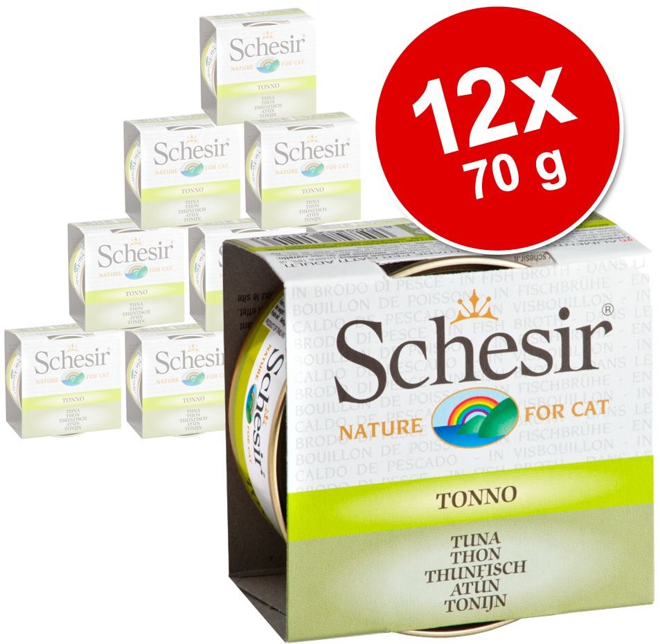 Schesir W Bulionie, 6 X 70 G - Pakiet Mieszany