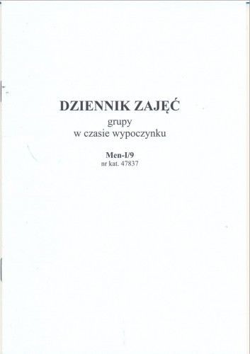 Firma krajewski Dziennik zajęć grupy w czasie wypoczynku [Men-I/9] Men-I/9