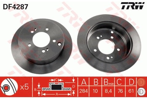 TRW Tarcza hamulcowa DF4287