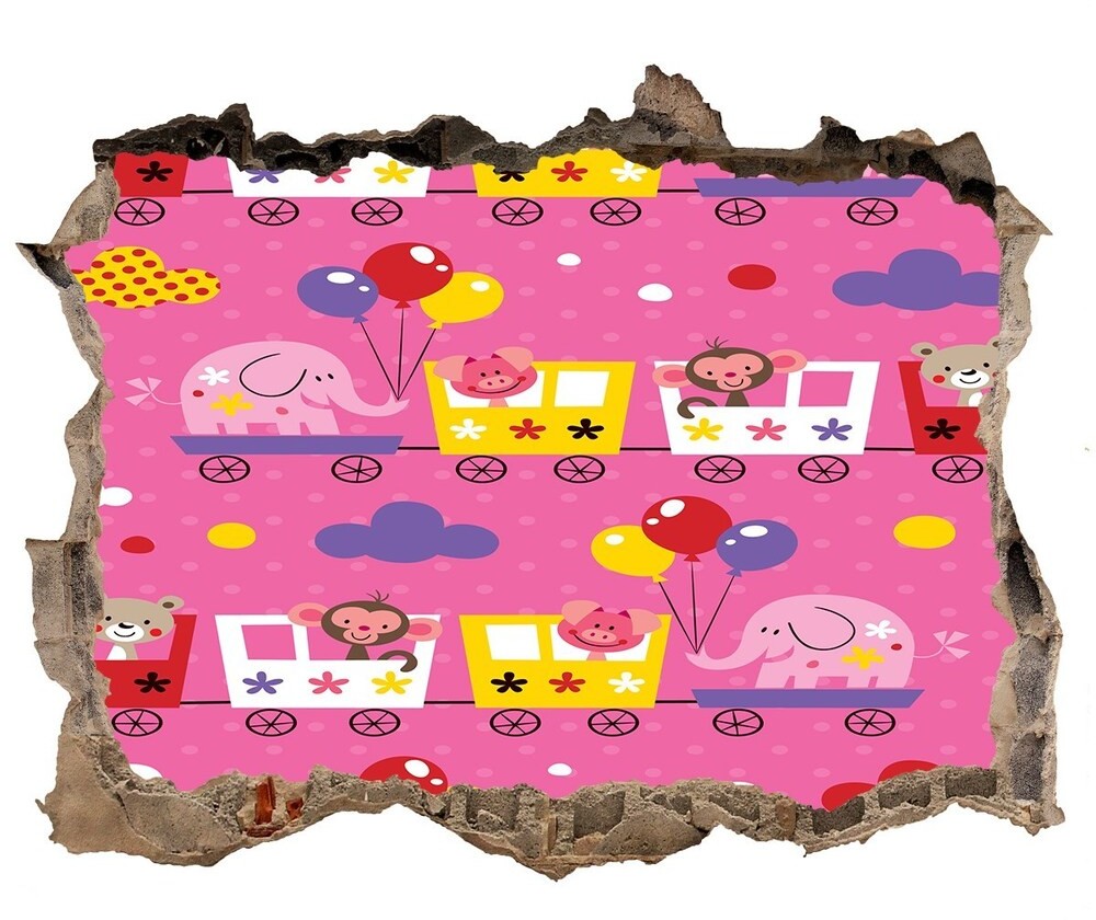 Wallmuralia.pl Samoprzylepna naklejka Zwierzęta w pociągu