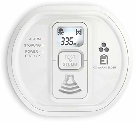 Ei Electronics Professional i-Serie Ei208iDW detektor tlenku węgla z wyświetlaczem LCD i stałą 10-letnią baterią litową, 1 sztuka, biała