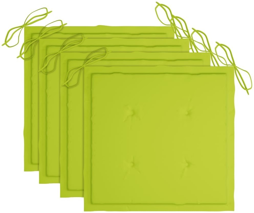 vidaXL Poduszki na krzesła ogrodowe, 4 szt., jasnozielone, 40x40x4 cm 314027