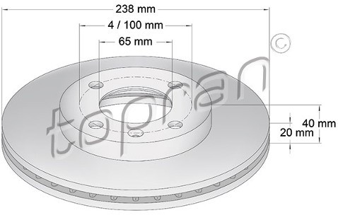 TOPRAN Tarcza hamulcowa 103 407