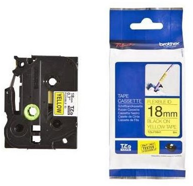Brother TZE-FX641 Taśma FLEXI 18mm, żółta, czarny nadruk E671-98505_20131210110629