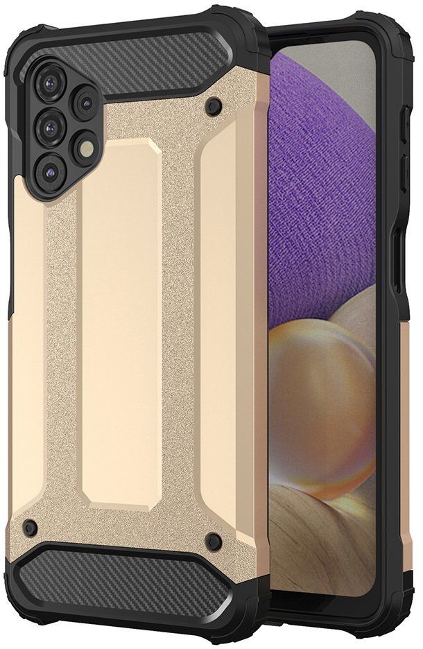 Samsung Hurtel Hybrid Armor pancerne hybrydowe etui pokrowiec Galaxy A32 5G złoty