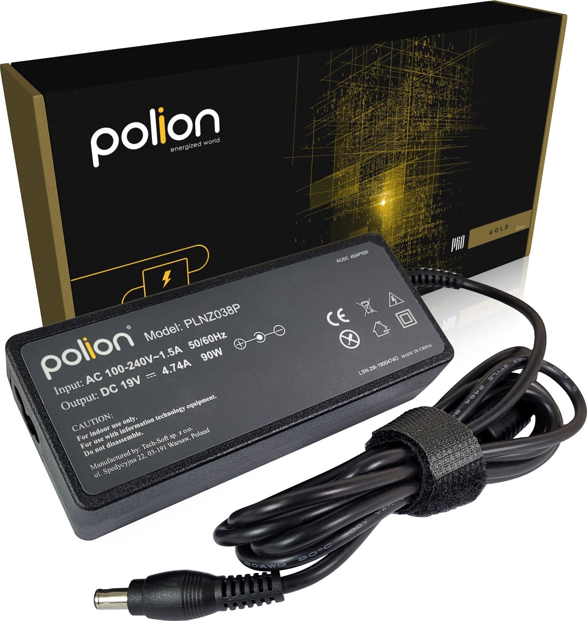 Polion Zasilacz do laptopa  Ładowarka 90W do SAMSUNG 19V 4,74A 5,5x3,0mm pin PLNZ038P