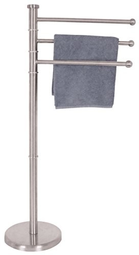 MSV 140338 wieszak na ręczniki 3 łodyg bambus/biały ze stali nierdzewnej 30 x 20 x 110 cm 140338