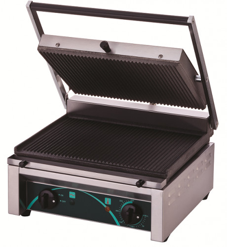 Resto Quality Grill elektryczny kontaktowy panini RN101-A | 2 płyty ryflowane RN101-A