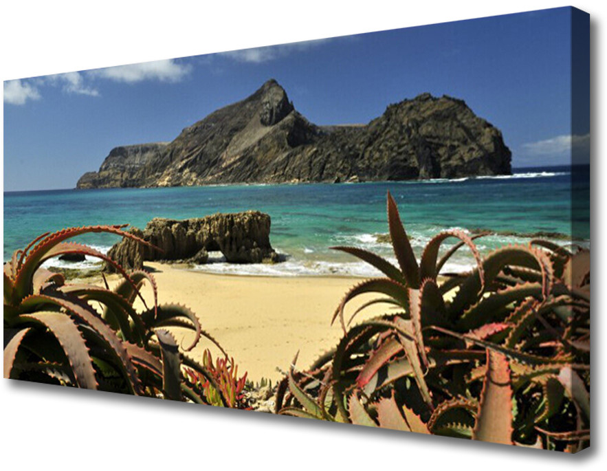 PL Tulup Obraz Canvas Plaża Morze Skała Krajobraz 120x60cm