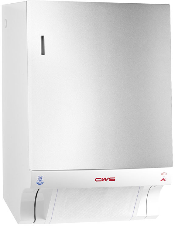 CWS-boco Bezdotykowy pojemnik na ręczniki bawełniane w rolce CWS-boco plastik srebrny 64512-Z60