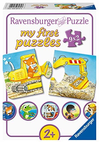 Ravensburger PUZZLE Puzzle 03074 Zwierzęta Budowa Puzzle dziecięce 03074 Tajne 9x2 części My First Puzzle dla dzieci od 2 lat, Yellow 03074