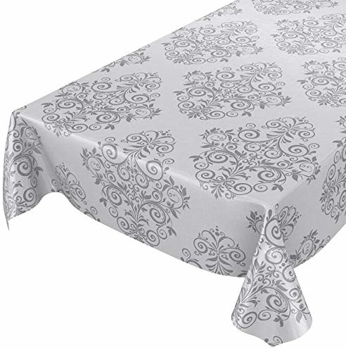 ANRO Obrus ceratowy, obrus z możliwością mycia, styl barokowyxarabeska, jednolity kolor, 100x140cm (E04420-100)