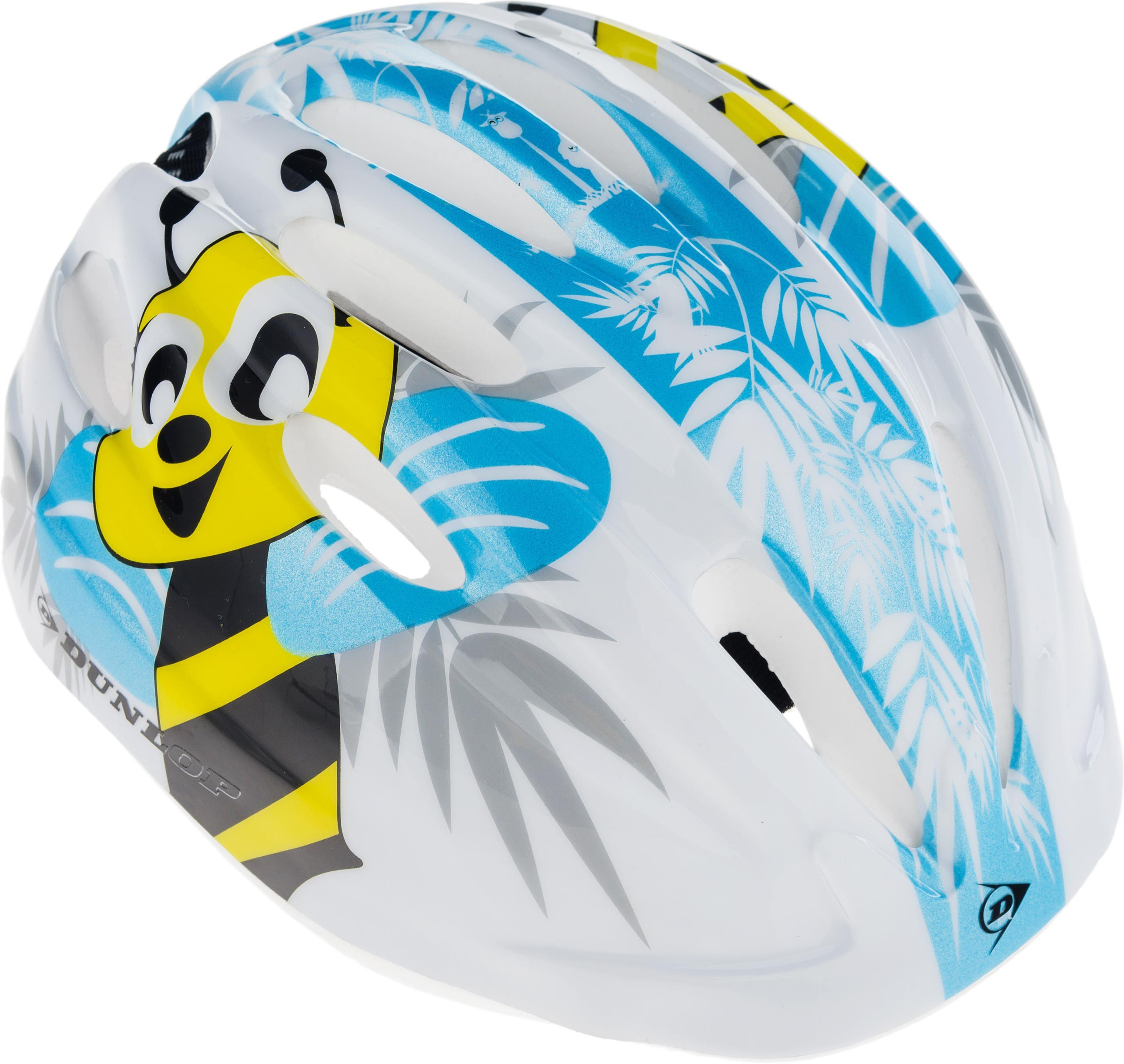 DUNLOP Kask dziecięcy uniwer. 48-52cm biało-błękitny w pszczółki