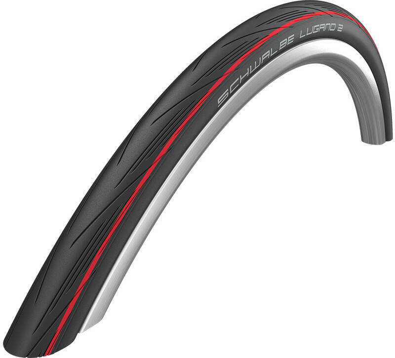 Schwalbe Lugano II Active Opona zwijana 700x25C K-Guard, red stripes 25-622 | 700x25c 2020 Opony szosowe 2078.335.3240