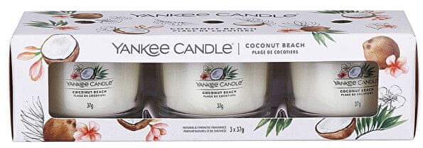 Yankee Candle Zestaw świec wotywnych w Coconut Beach 3 x 37 g