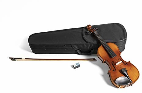 Gewa PURE GEWApure HW zestaw skrzypiec z twardego drewna 4/4, gotowy do gry z uchwytem pod brodę, uchwyt do strun, łuk, kalafonia, etui z paskiem do noszenia PS401611