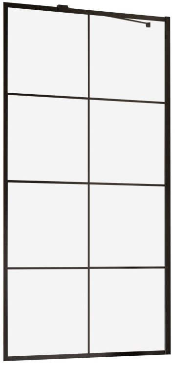 Radaway Idea Black PNJ Parawan nawannowy jednoczęściowy 50x150 cm profile czarne szkło Factory 10001050-54-55
