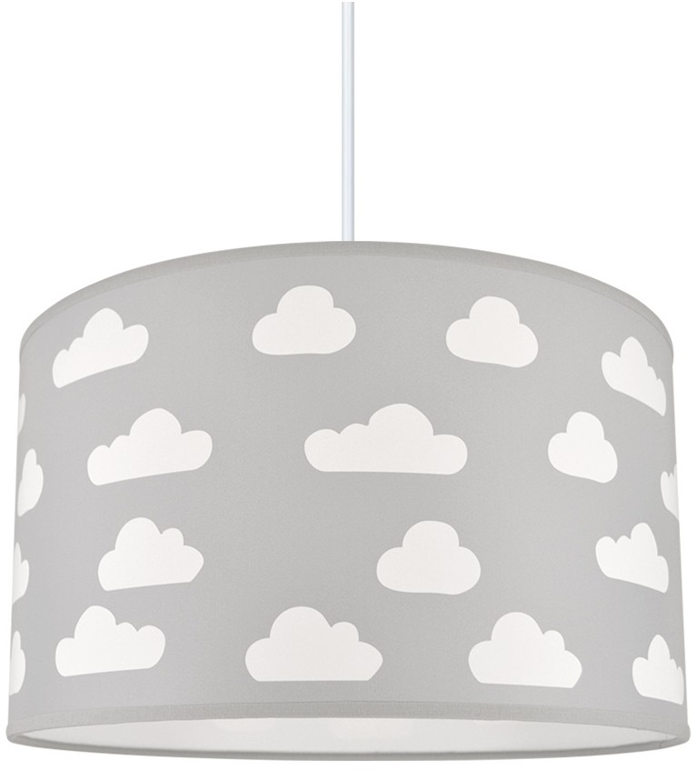 Lampdar Żyrandol dziecięcy CLOUDS GREY 1xE27/60W/230V
