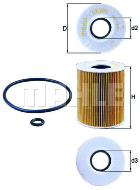 Mahle FILTR OLEJU KNECHT OX 203 D ECO FORD MONDEO 1.8,2.0,2.5 11/01 OX 203D