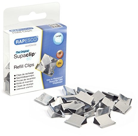 Rapesco rc6025ss Supaclip 60 arkuszy kasetę lammern 25 sztuk ze stali nierdzewnej RC6025SS