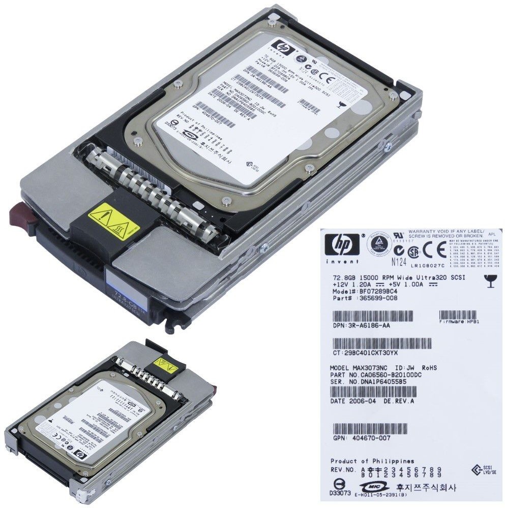 HP Nowy Dysk Scsi BF07289BC4 72.8GB 80-PIN