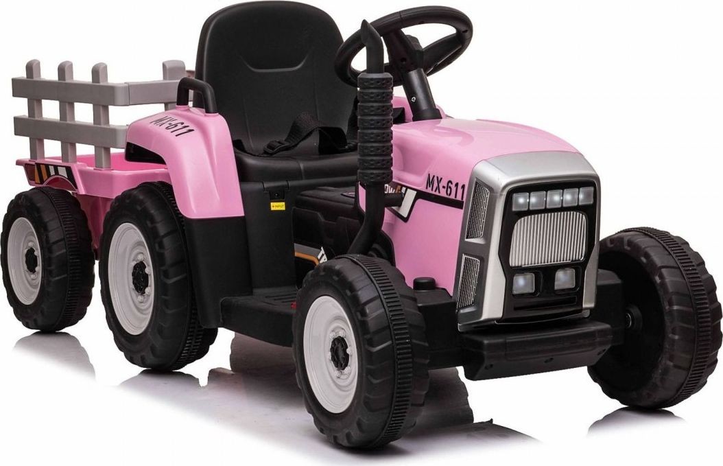 Import SUPER-TOYS SUPER-TOYS SUPER TRAKTOR BLOW NA AKUMULATOR Z PRZYCZEPĄ MIĘKKIE KOŁA MIEKKIE SIEDZENIE PILOT/XMX611  XMX-611-RÓŻOWY