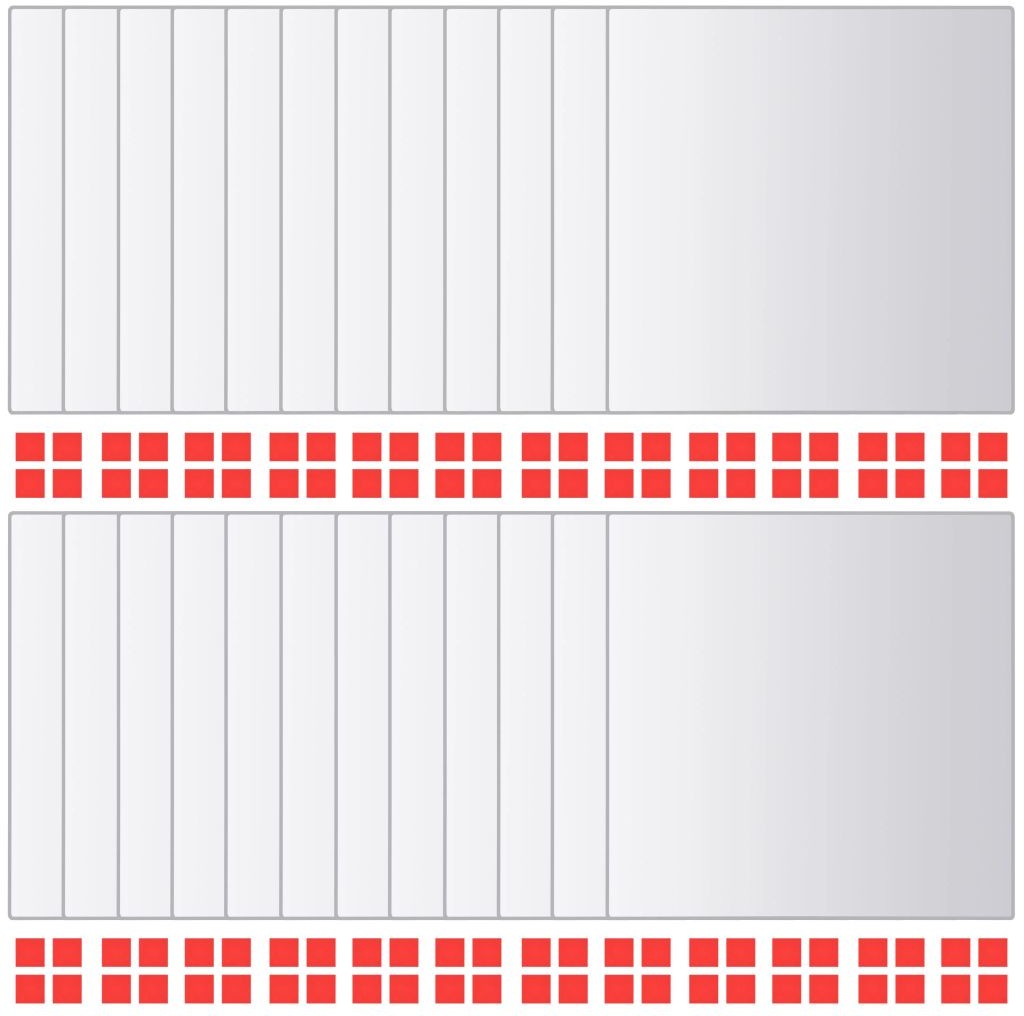 vidaXL Kafelki lustrzane, 24 szt., kwadratowe