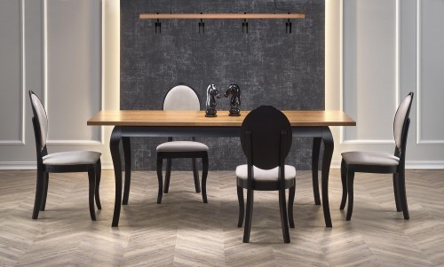 Halmar WINDSOR stół rozkładany 160-240x90x76 cm kolor ciemny dąb/czarny (2p=1szt) 49016443