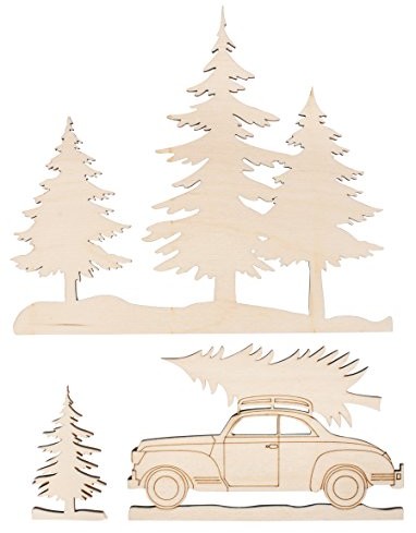 Rayher Motywy drewna drzew i samochodowy, fsc100%, 20 x 17,5 cm, SB-Btl 3Stück 46321000