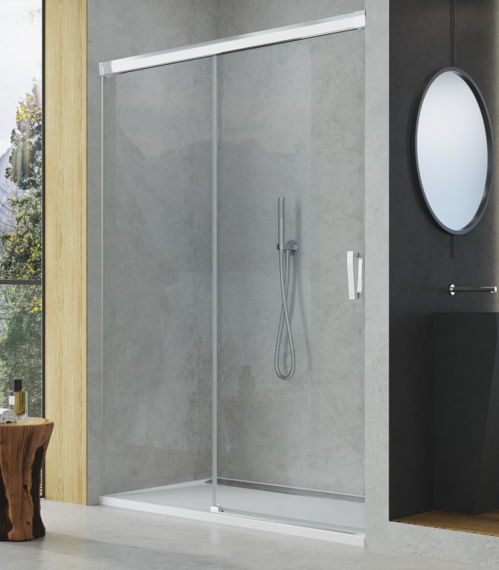 Ronal Sanswiss Sanswiss Cadura CAS2 D Drzwi prysznicowe przesuwne 120x200 cm prawe profile srebrny połysk szkło przezroczyste Aquaperle CAS2D1205007