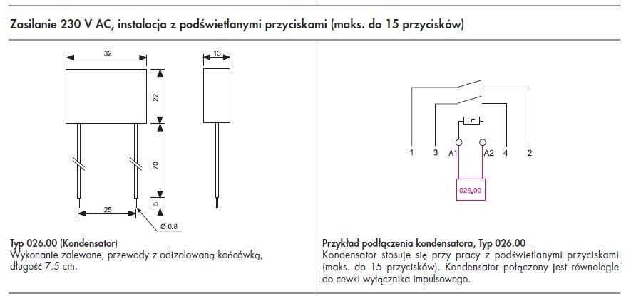Finder Moduł do przycisków podświetlanych 026.00 Moduł do przycisków podświetlanych 026.00 02600
