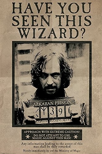 empireposter 743534 Harry Potter  Wanted Sirius Black  film Fantasy rodziny kino drukowania, papier, wielokolorowa, 91,5 x 61 x 0,14 cm 743534