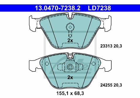 ATE Klocki hamulcowe - komplet 13.0470-7238.2