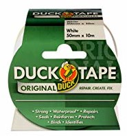 Duck Tape Taśma z kaczką biała oryginalna wodoodporna taśma klejąca o wysokiej wytrzymałości, 50 mm x 10 m 211113