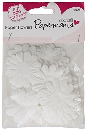 Docrafts kwiaty-wzornictwo, duże), biały, 50 sztuki PM368200