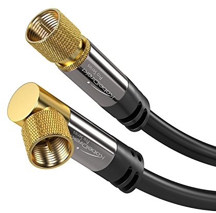 KabelDirekt Kable bezpośrednie SAT kabel wtyk kątowy 90 ° Wtyk F (2 m, 75 omów, na prostych f-kabel koncentryczny odpowiedni do TV, HDTV, radio, DVB-T2, DVB-C, DVB-S, DVB-S2  Pro Series) (1019)