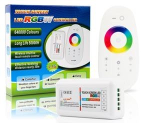 BCS Pozostałe Kontroler - sterownik LED RGBW 12-24V 24A + biały pilot dotykowy 247842