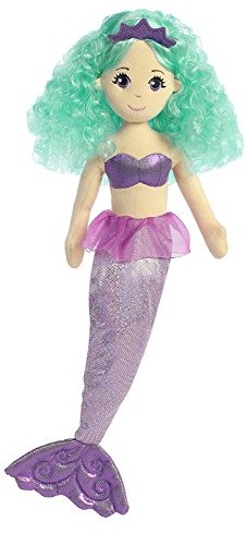Aurora 33204, Sea połyskuje Alexa Syrenka, 45 cm, miękka zabawka, (Aqua, różowy, fioletowy, brzoskwiniowy) 33204