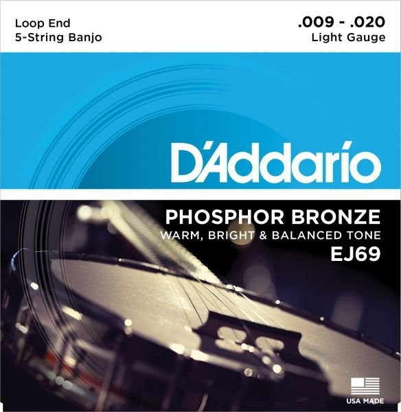 D'Addario fosforu z brązu Wound Banjo Strings EJ69