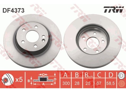 TRW Tarcza hamulcowa DF4373