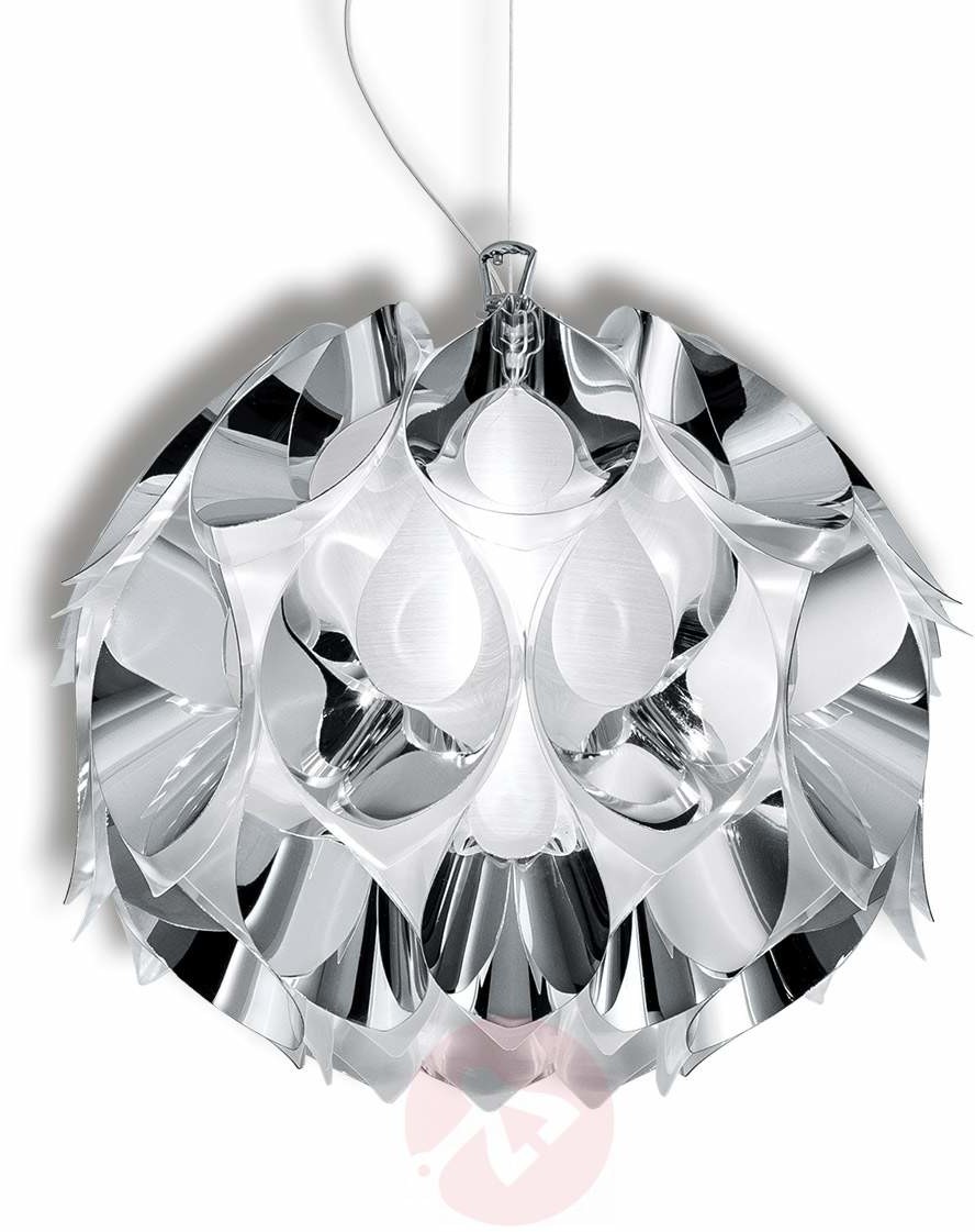 Czarująca lampa wisząca FLORA, srebrna, 36 cm