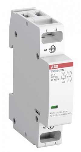 ABB Stycznik modułowy ESB16-11N-06, I=16A (AC-1/AC-7a), 6A (AC-3); U cewki=230V AC/DC; Styki: 1NC/1NO ESB16-11N-06