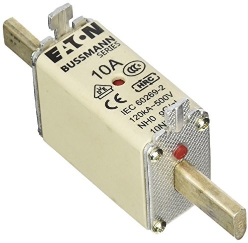 Eaton 10NHG0B wkładka bezpiecznikowa, niskie napięcie, 10 A, AC 500 V, NH0, Gl/Gg, IEC, czujnik rozpoznawczy, uchwyt przewodzący napięcie 10NHG0B