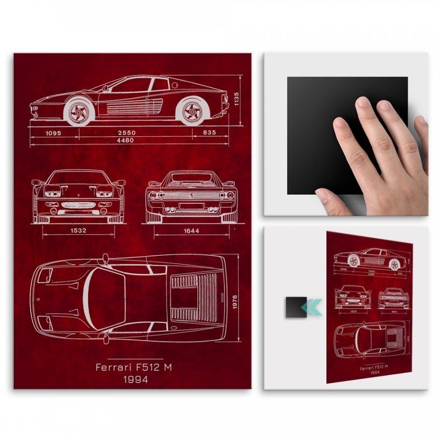 Pix4home Plakat metalowy Ferrari F512 M Projekt Scarlet M POS-M-02420