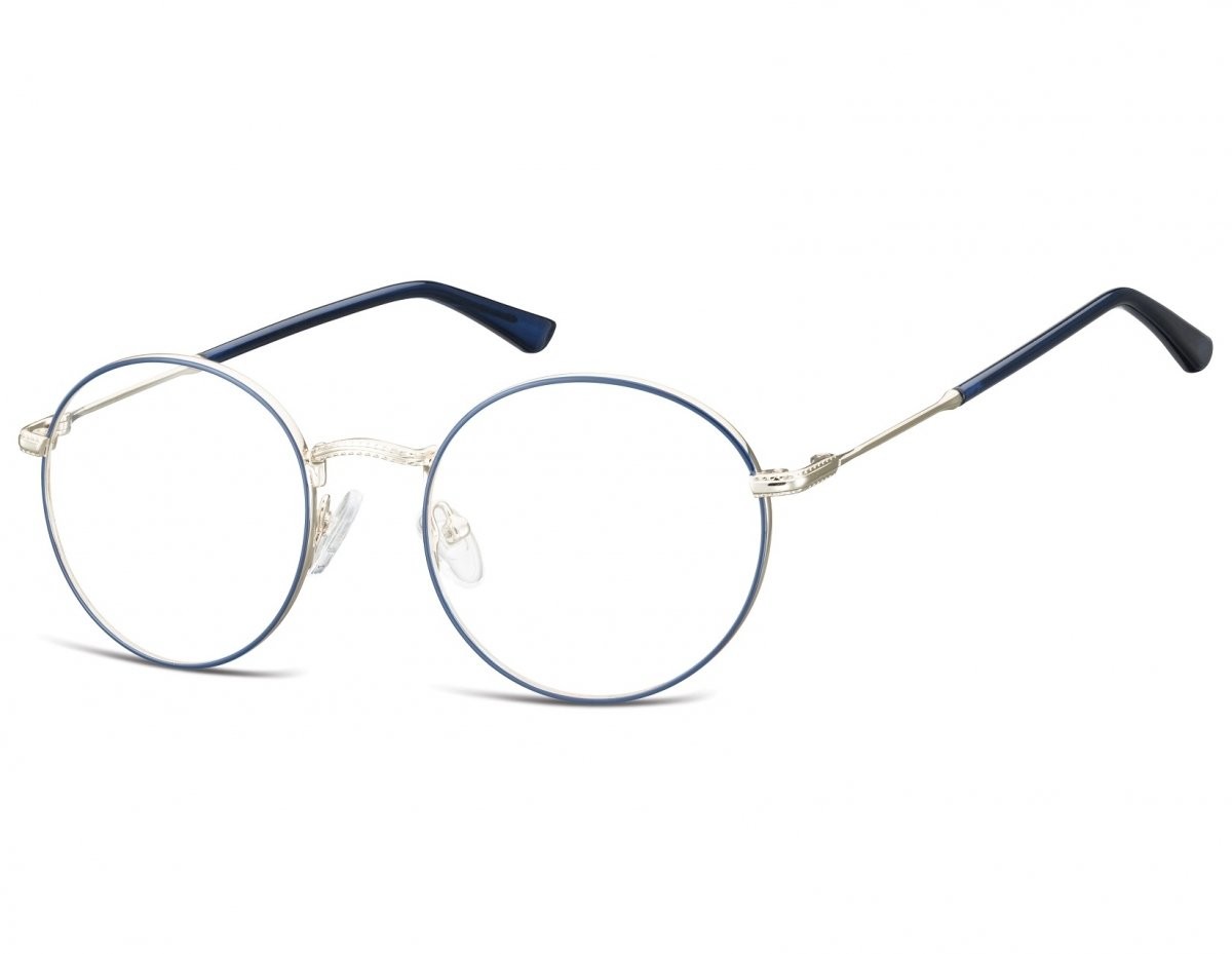 Sunoptic Lenonki okrągłe Oprawki optyczne 919D srebrno-niebieskie 919D